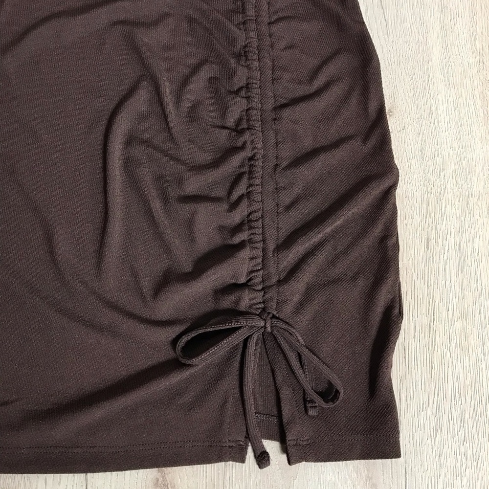 H&M Divided Short Mini Fitted Drawstring Ruched Detail Ribbed Stretchy Dress S - Picture 8 of 10